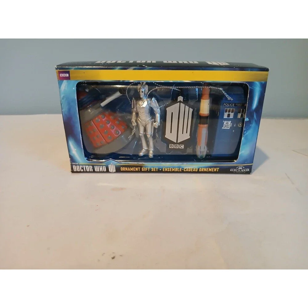 Vtg 1996 Kurt Adler Doctor Who Ornament Cyberman Dalek Screwdriver Tardis W Box